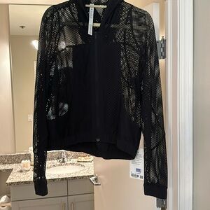 Black Mesh Jacket Relaxed Jacket